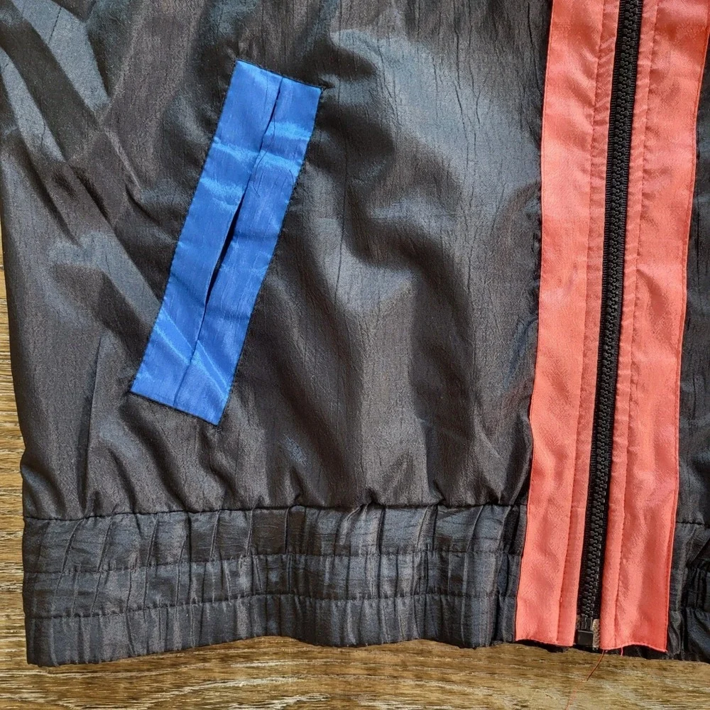 Westside Connection Vintage Colorblock Windbreaker Jacket Black Coral Blue Men M